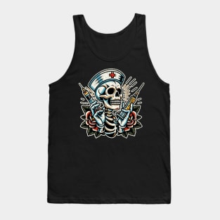 Skeleton Nurse - Textured Tank Top